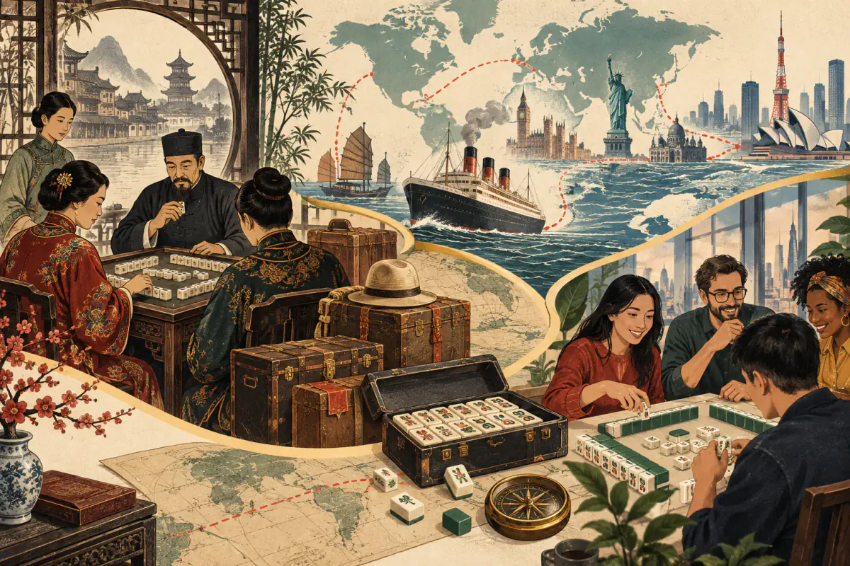 Illustration for The History of Mahjong: From 19th-Century China to a Global Game