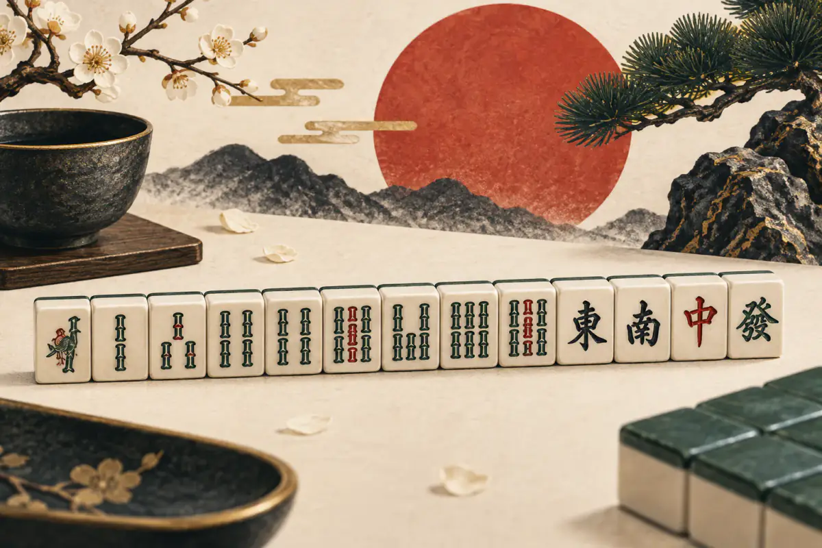 Illustration for Honitsu Yaku: One Suit Plus Honor Tiles